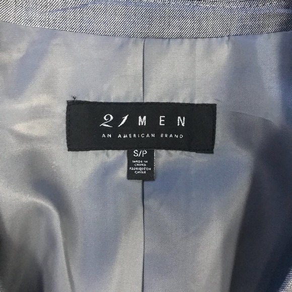 FOREVER 21 MEN Light Blue Gray Stylish Work Blazer - Picture 6 of 7